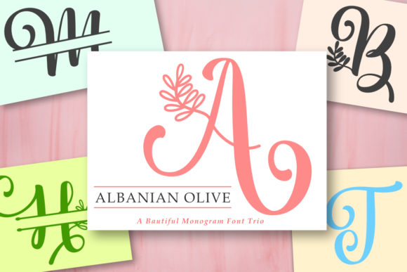 Albanian Olive Monogram: A Handwritten Font That Elevates Your Brand