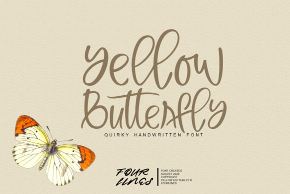 Yellow Butterfly: A Timeless Handwritten Font for Digital Branding